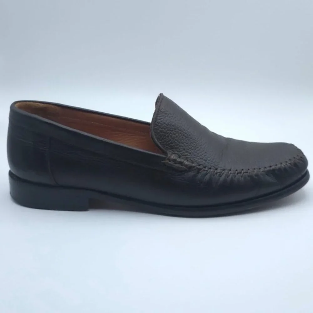 SANDRO MISTER‎ Men's Brown Leather Loafers Shoes Size 9.5 D SPAIN🇪🇸MADE BRN-SY